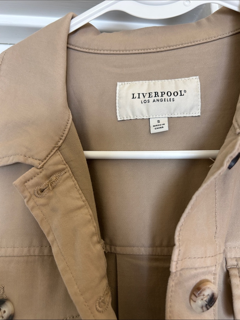 Liverpool Women's Tan Button-Front Jacket - Picture 4 of 9